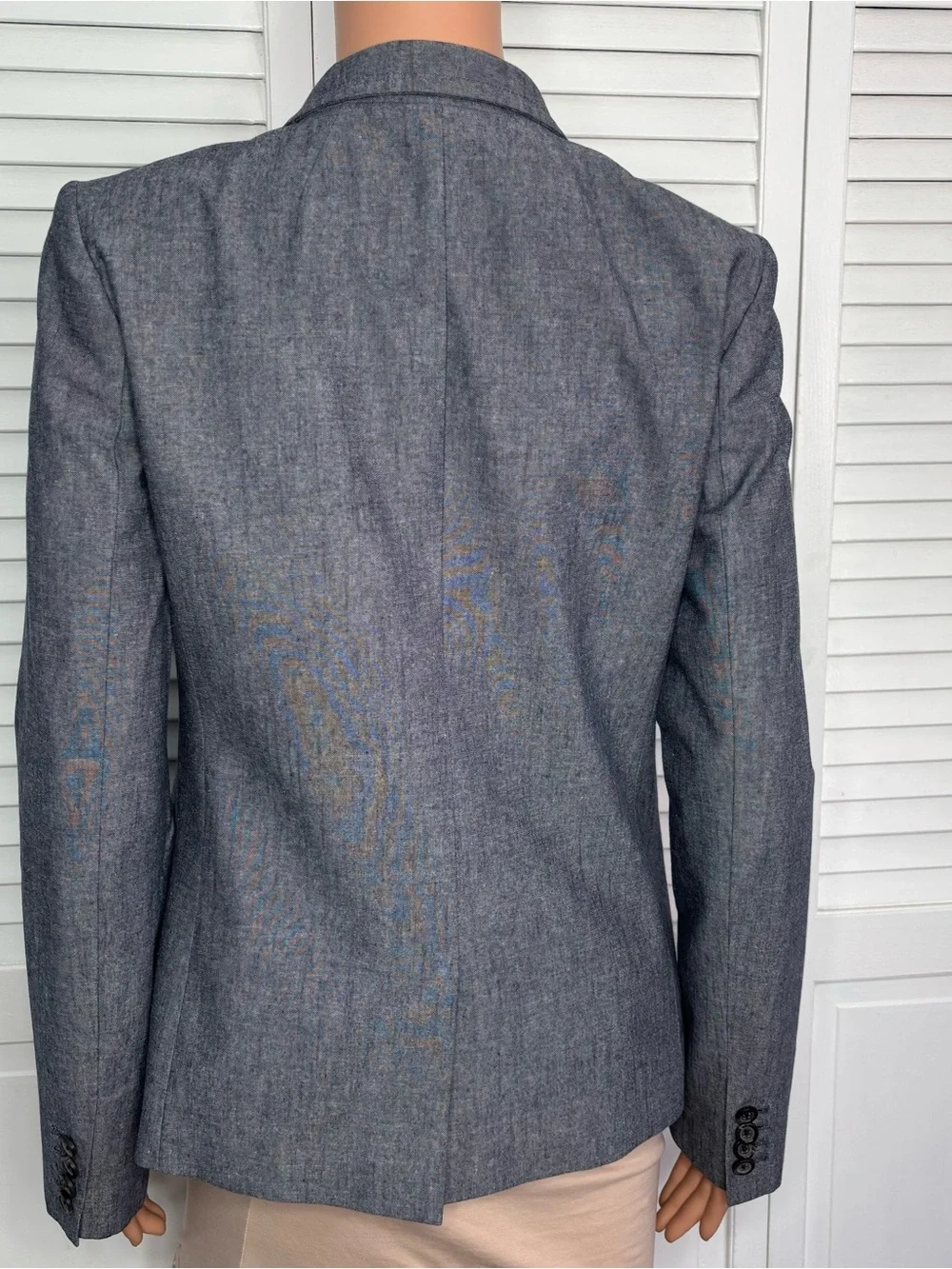 J.CREW Regent Blazer Chambray Cotton Fitted Jacket Size 6